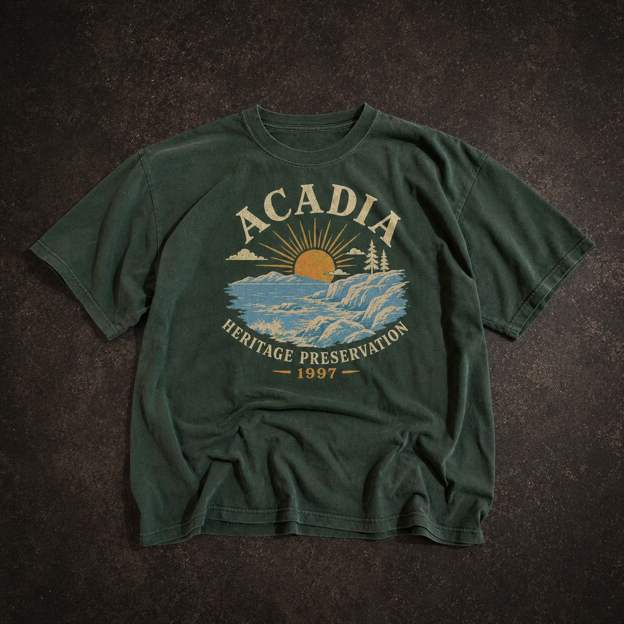 Front of Acadia Heritage Preservation 1997 Tee