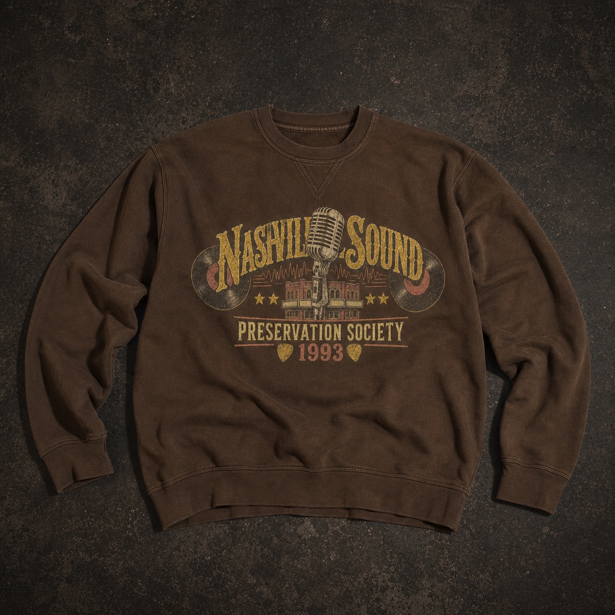 Front of Nashville Sound Preservation 1993 Sweatshirt