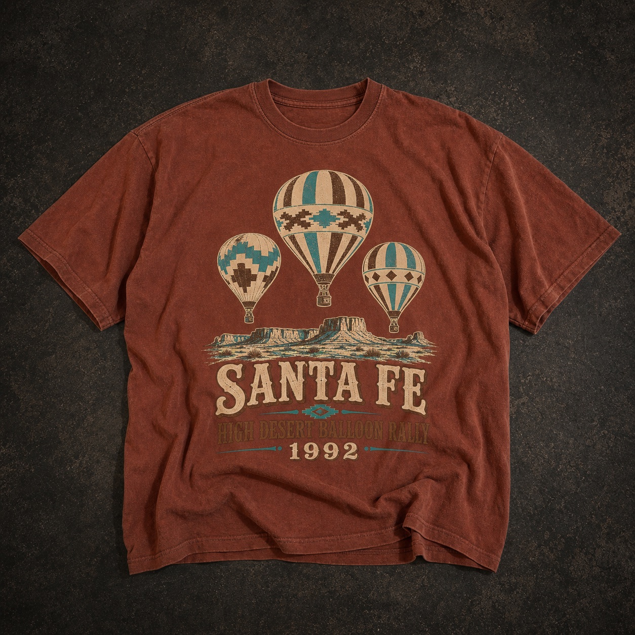 Front of Santa Fe High Desert Balloon Rally 1992 Tee